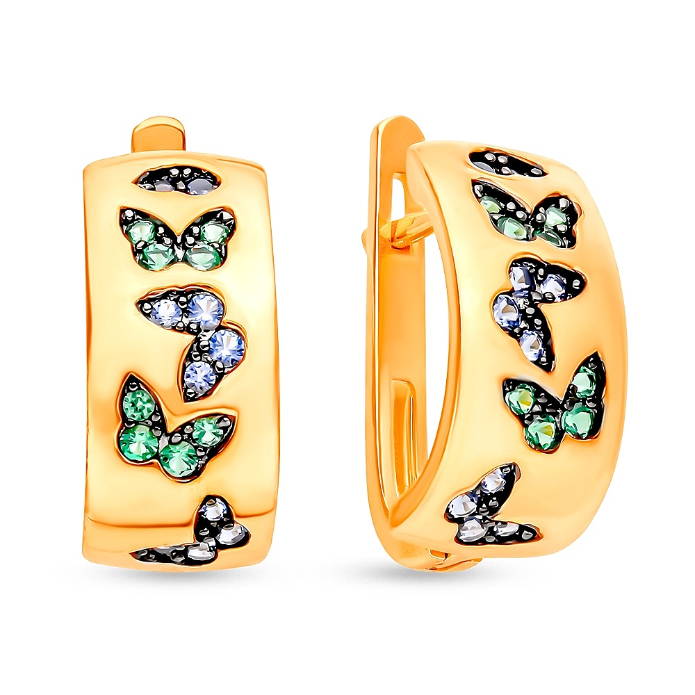 

Серьги из серебра 585Gold 702009694, фианит, 702009694