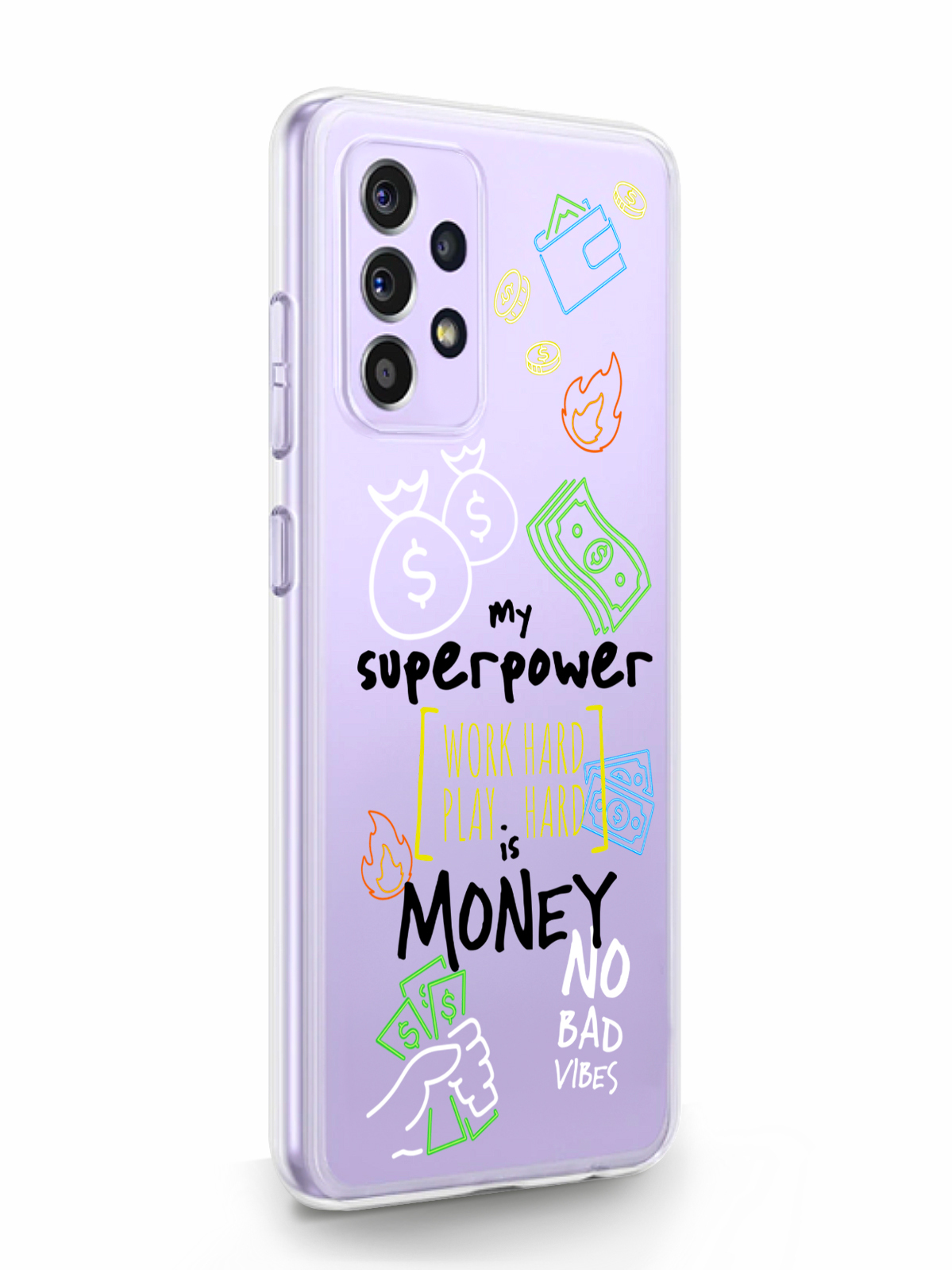 фото Чехол musthavecase для samsung galaxy a32 my superpower is money прозрачный