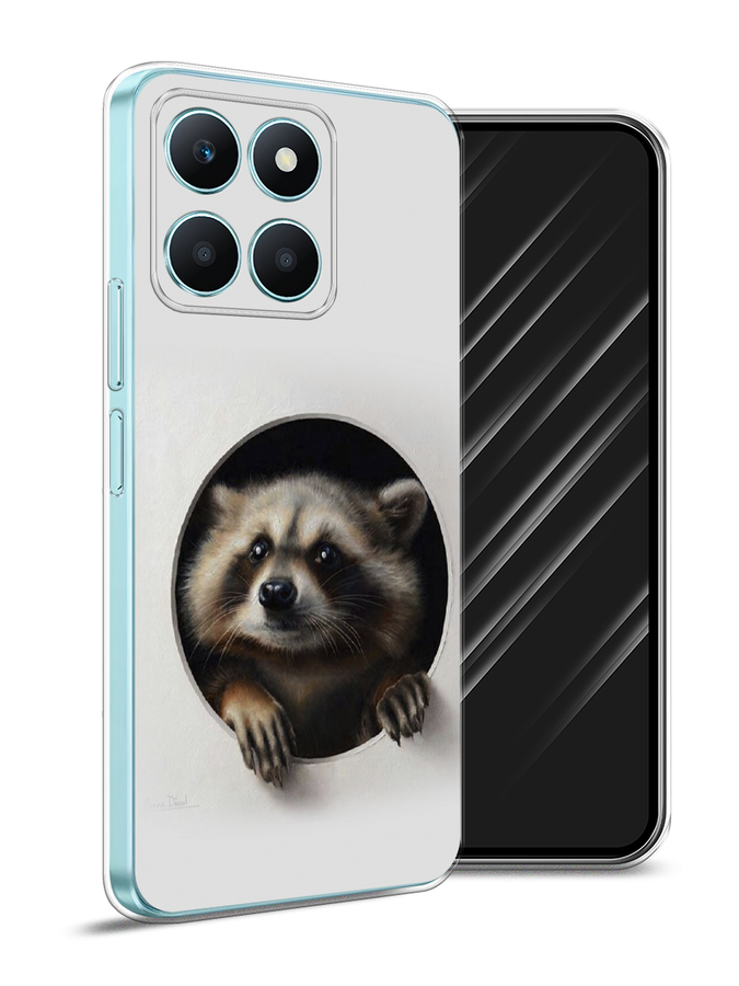 

Чехол Awog на Honor X6A "Любопытный енот", Коричневый;черный;белый, 6122050-1