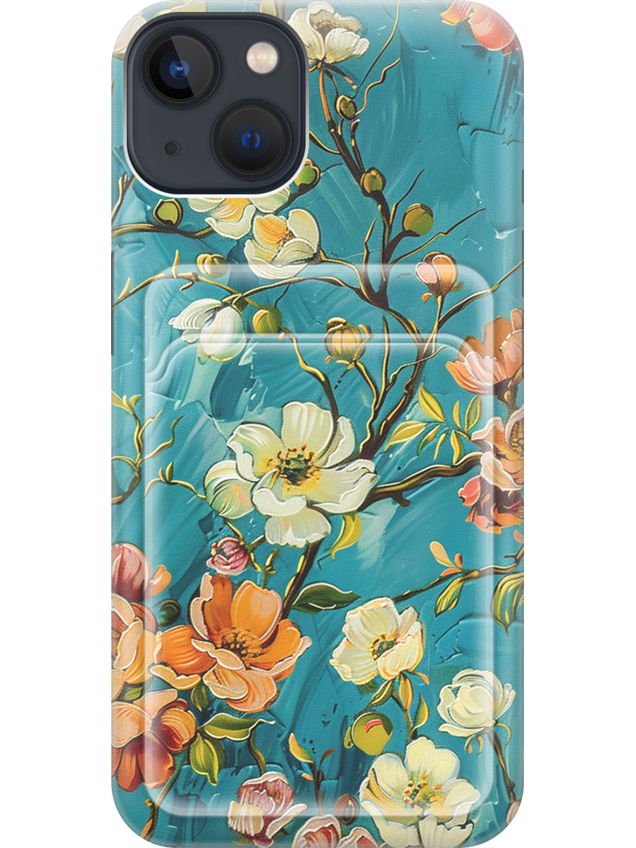 

Силиконовый чехол на Apple iPhone 14 с принтом с карманом для карты прозрачный 815132, Прозрачный;белый;голубой, 745400523