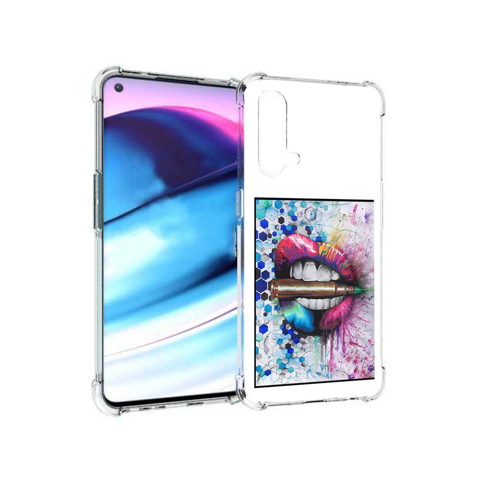 

Чехол MyPads Tocco для OnePlus Nord CE 5G разноцветные губы с пулей (PT227196.126.571), Tocco