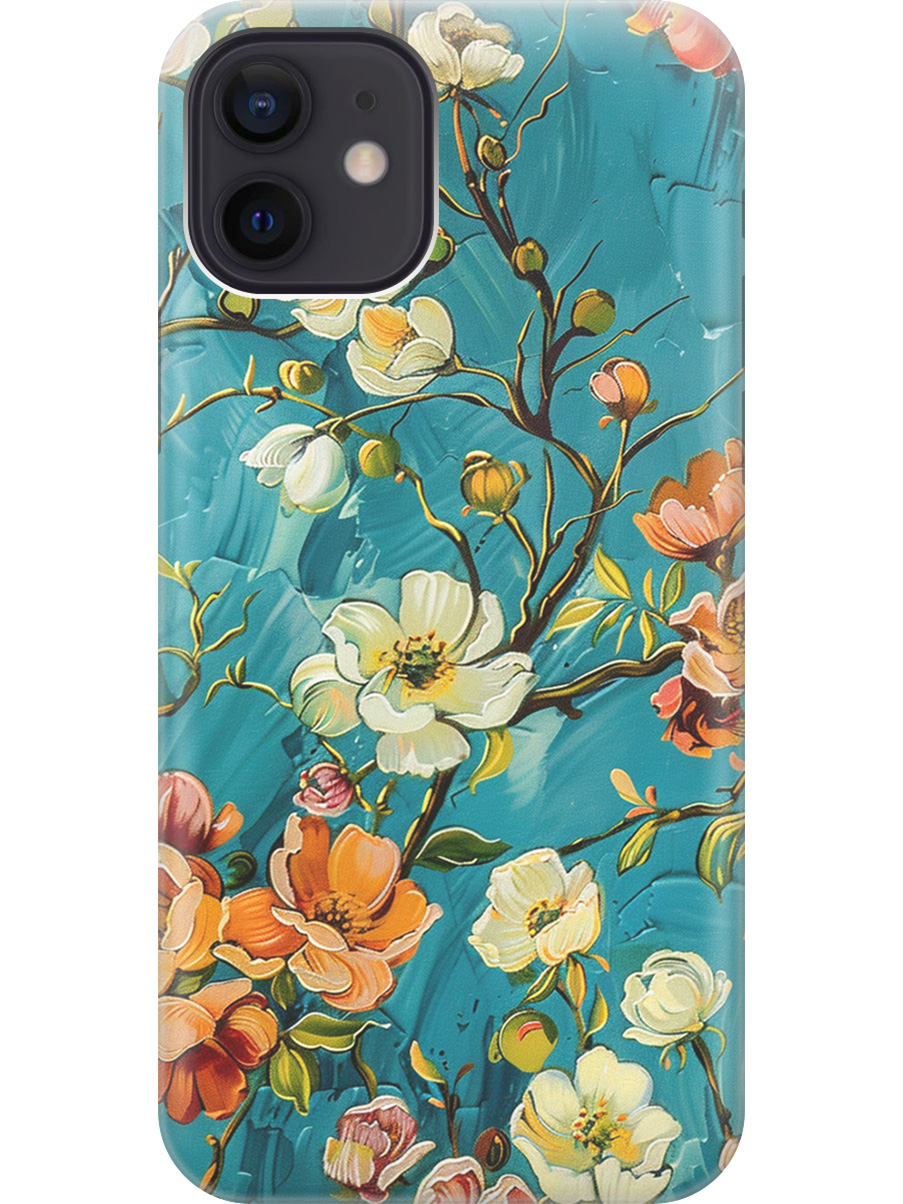 

Силиконовый чехол на Apple iPhone 12/12 Pro с принтом "Винтажные цветочки", Прозрачный;белый;голубой, 723374123