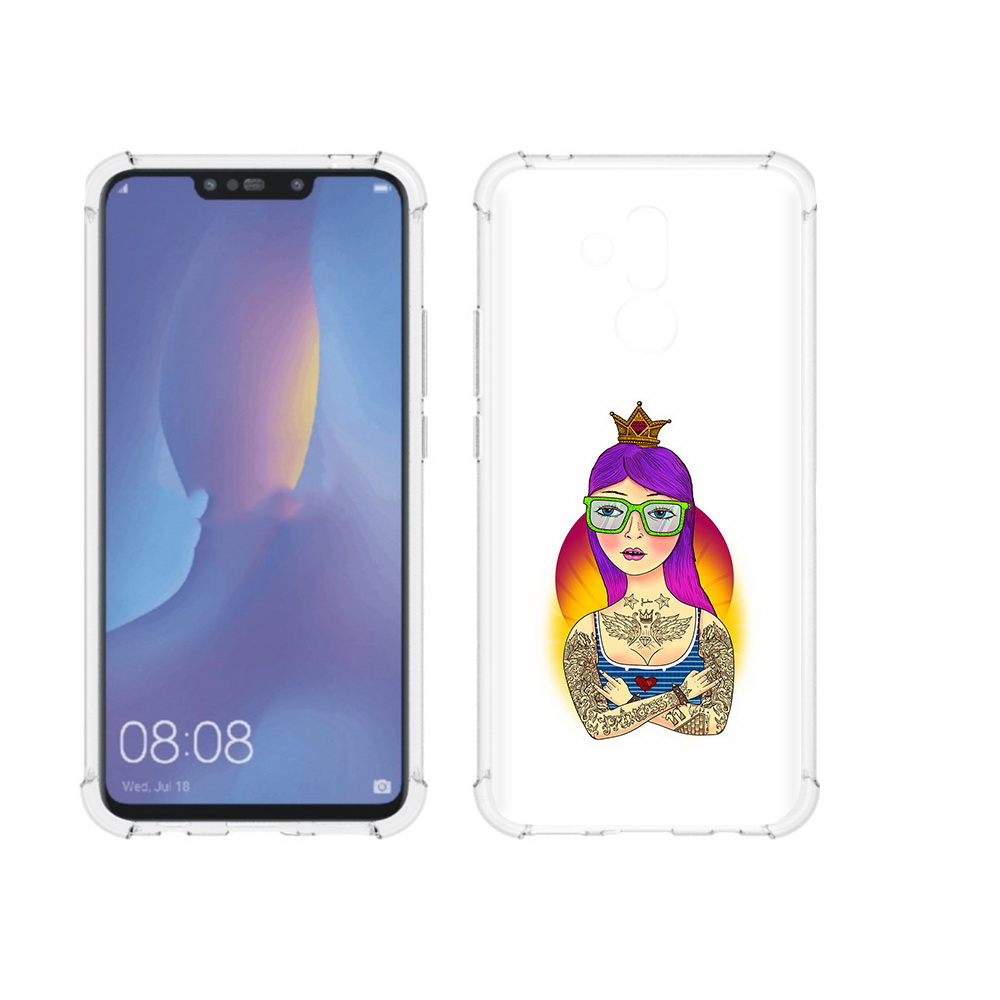 

Чехол MyPads Tocco для Huawei Mate 20 Lite девушка в татуировках с короной, Прозрачный, Tocco