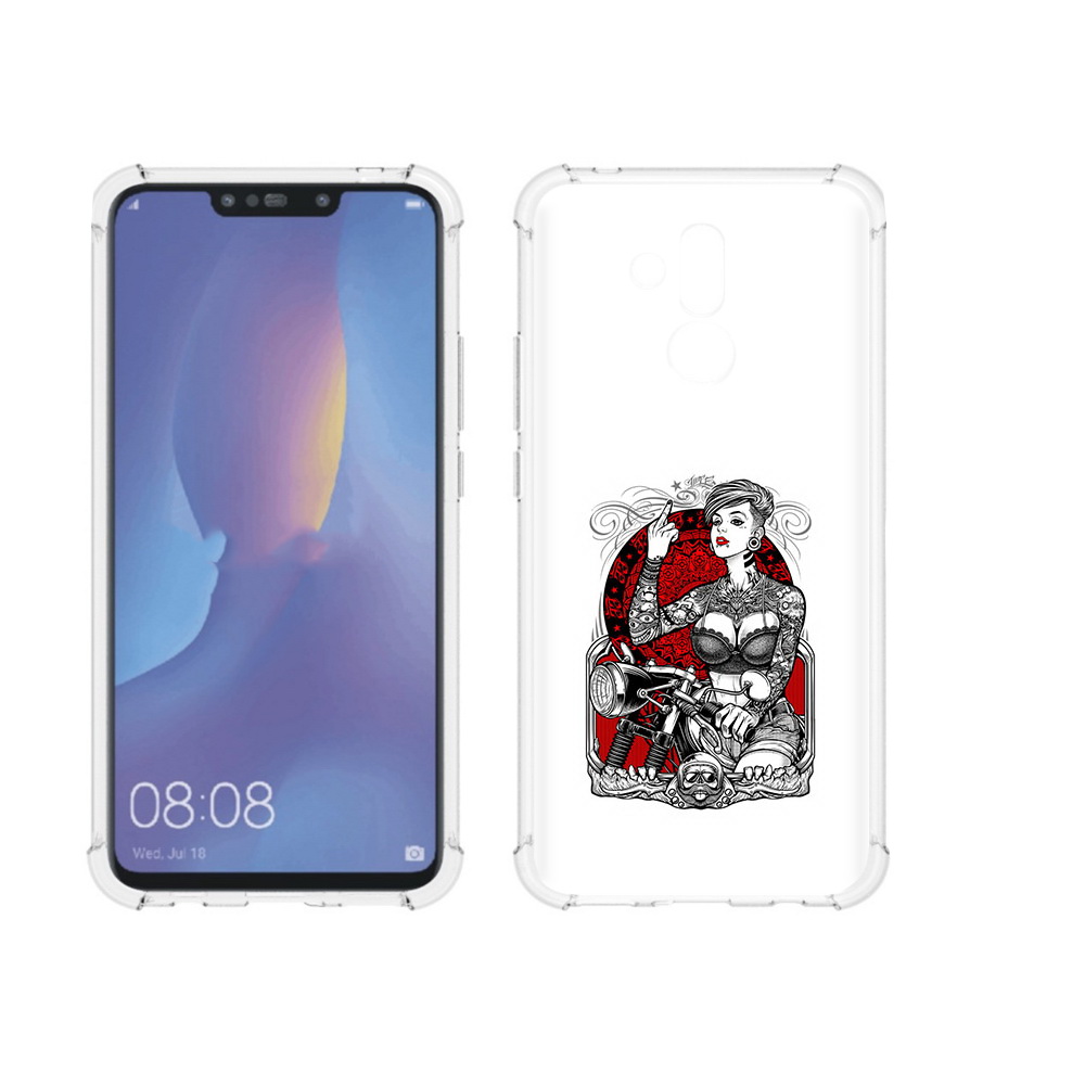 

Чехол MyPads Tocco для Huawei Mate 20 Lite девушка на мотоцикле (PT117828.66.308), Прозрачный, Tocco