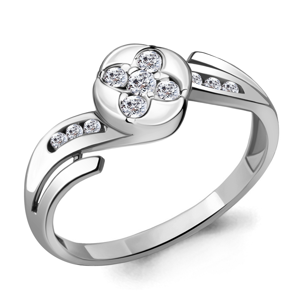 

Кольцо из серебра с фианитом р. 16,5 Aquamarine 68592А_925_р, 68592А_925_р