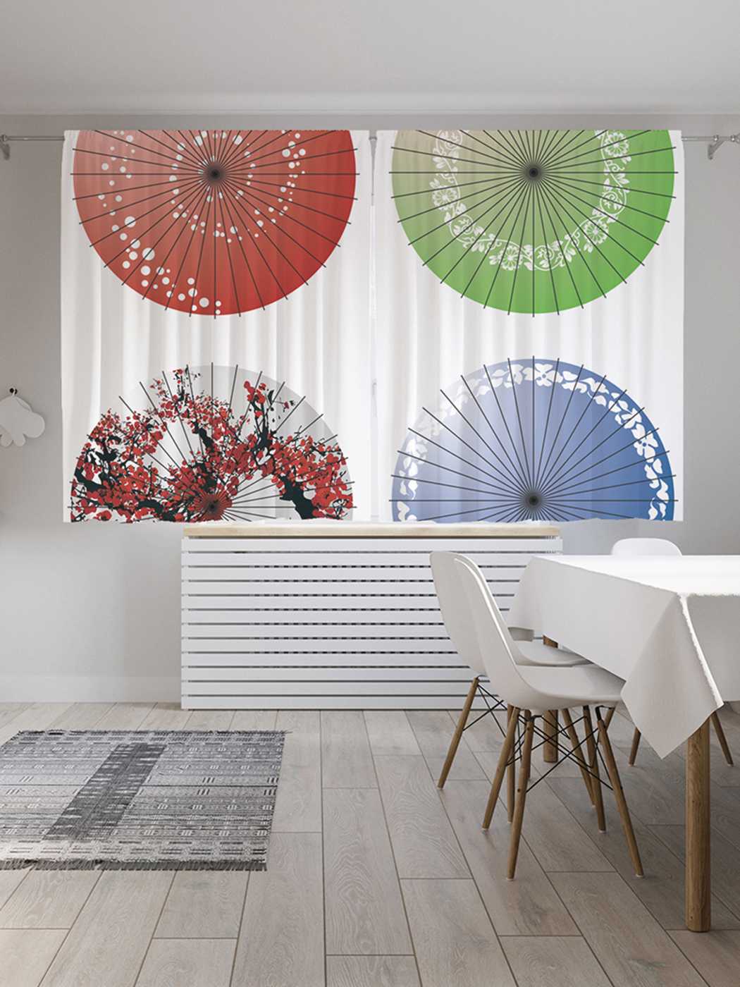 

Классические шторы JoyArty "Искусство на зонтах", серия Oxford DeLux, 2 полотна 145x180 см, Искусство на зонтах