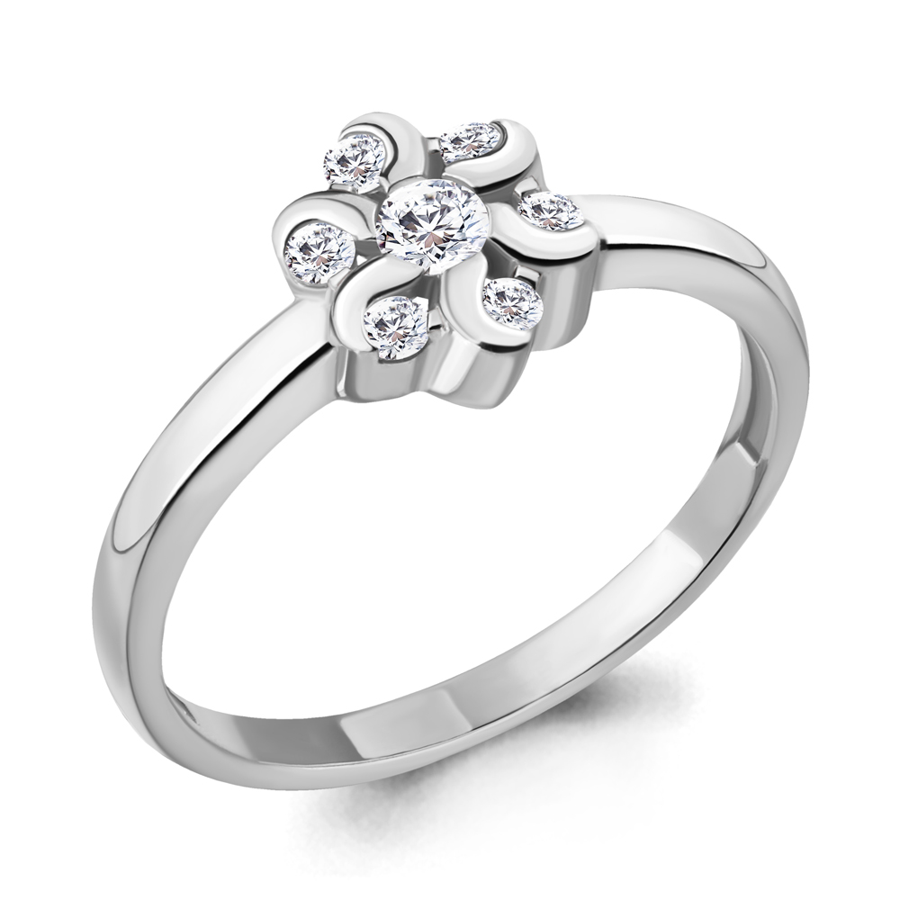 

Кольцо из серебра с фианитом р. 17,5 Aquamarine 68599А_925_р, 68599А_925_р