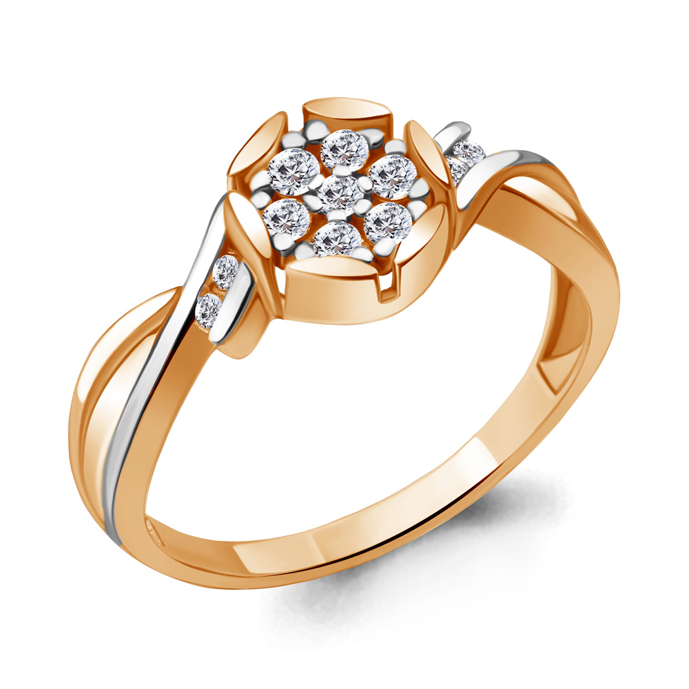 

Кольцо из красного золота с фианитом р. 16,5 Aquamarine 68602А_585_кз, 68602А_585_кз