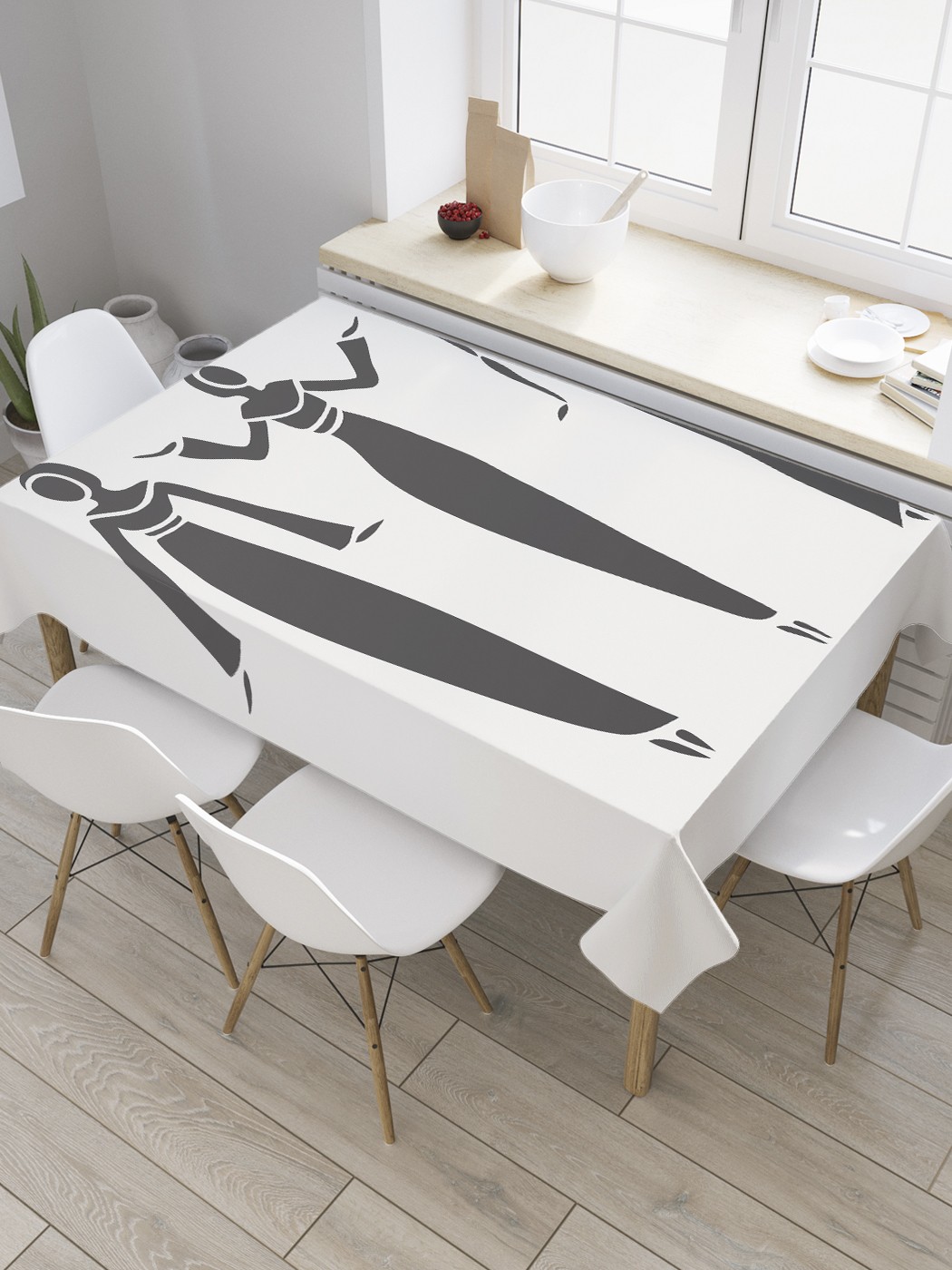 

Скатерть прямоугольная JoyArty "Силуэты восточных женщин" из оксфорда, 120x145 см, Белый, Силуэты восточных женщин