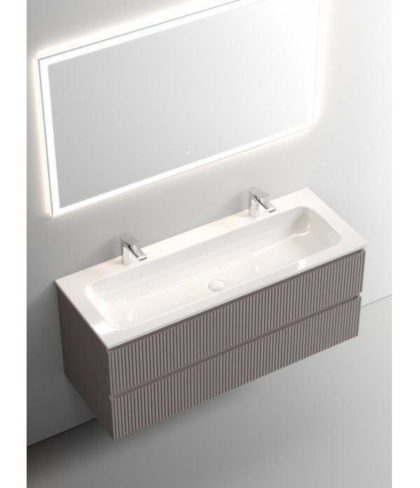 

Тумба с керамической раковиной Sancos Snob R 120 Doha Soft с 2 отверстиями, Серый, Sancos Snob