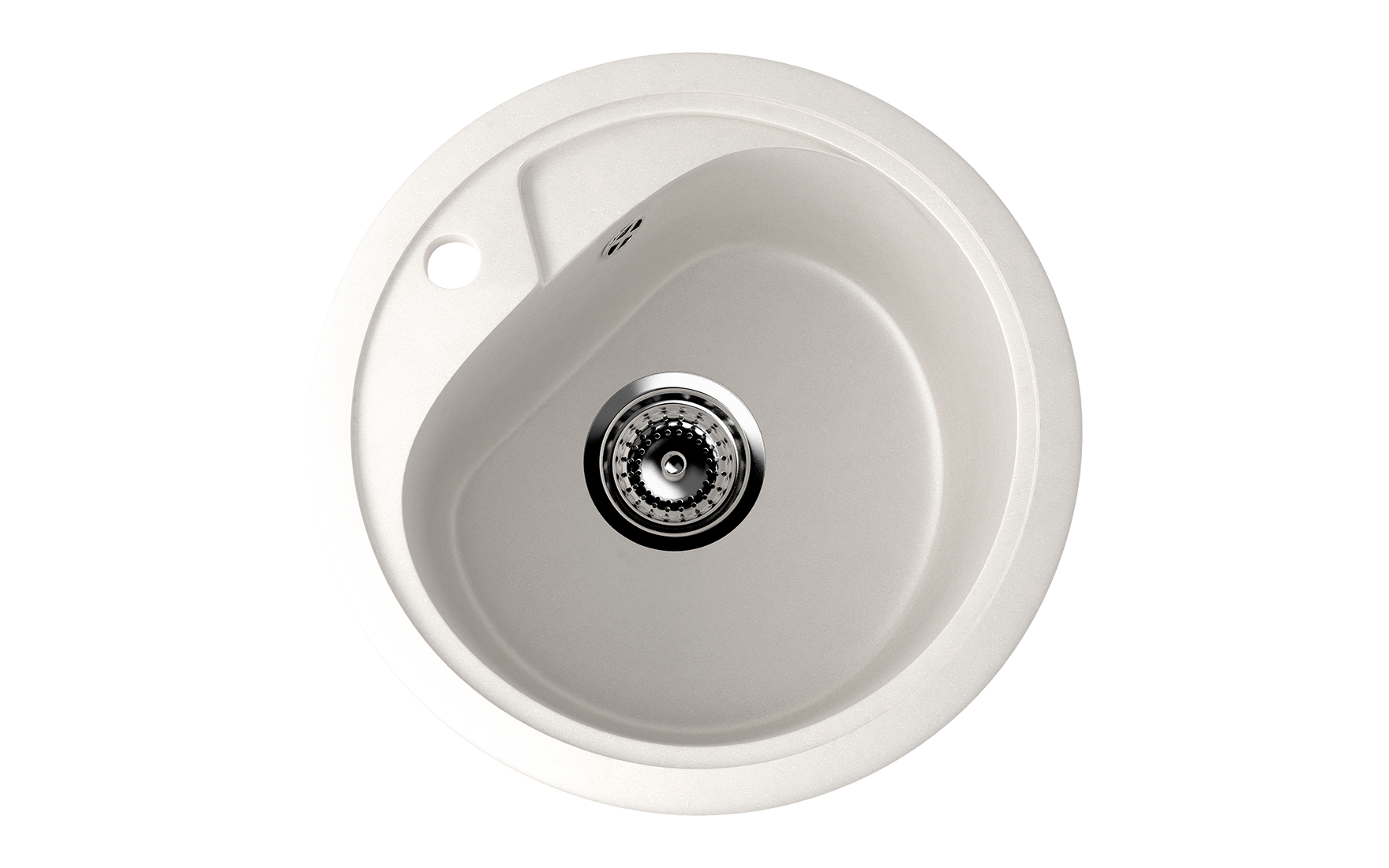 Мойка кухонная EcoStone ES-10-341 ультра-белый (круг)