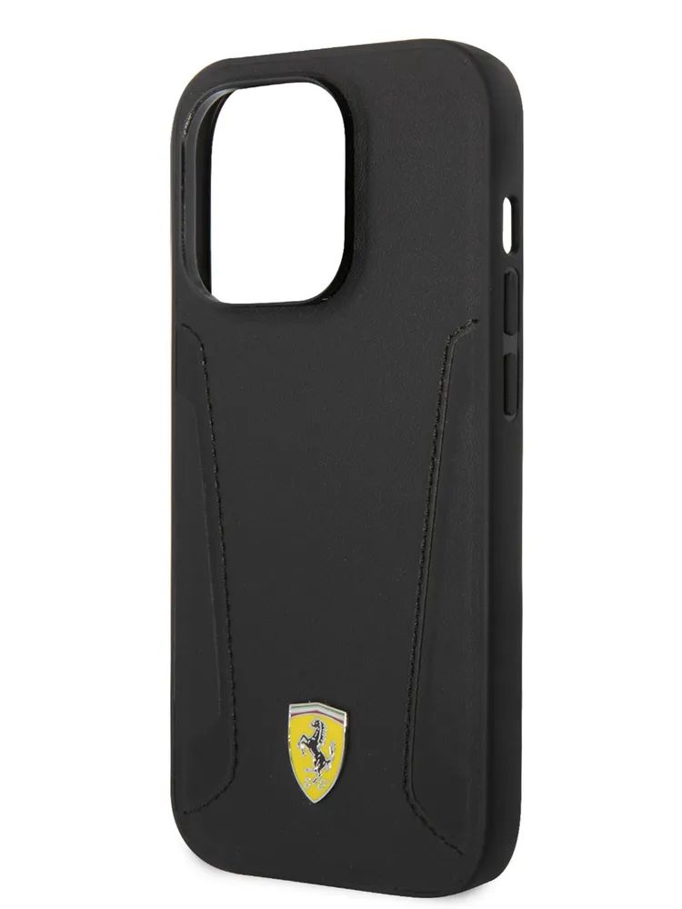 Чехол CG Mobile Ferrari Leather Stamped sides Hard (MagSafe) для iPhone 14 Pro Max, Черный