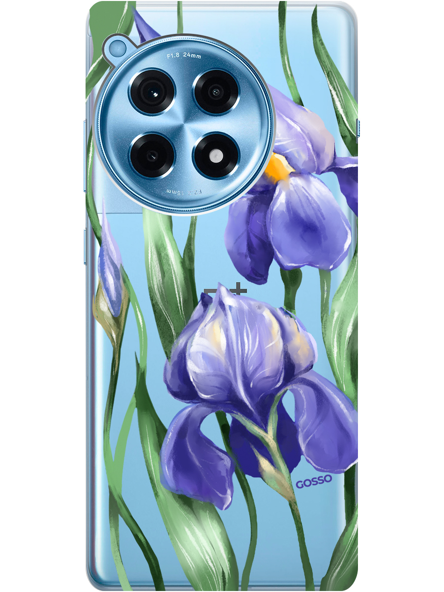 

Силиконовый чехол на OnePlus 12R с рисунком "Amazing Irises" прозрачный, Прозрачный;белый;синий, 20012110
