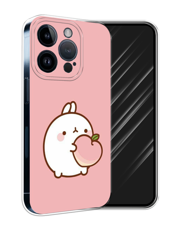 

Чехол Awog на Apple iPhone 15 Pro "Кролик с персиком", Розовый;бежевый, 15750-1