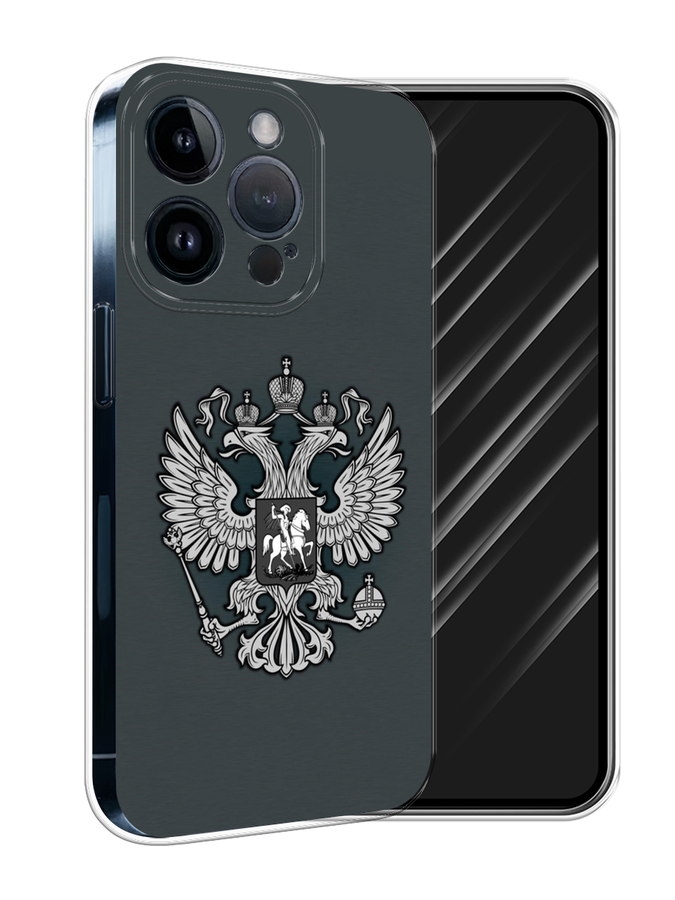 

Чехол Awog на Apple iPhone 15 Pro "Герб России серый", 15750-1
