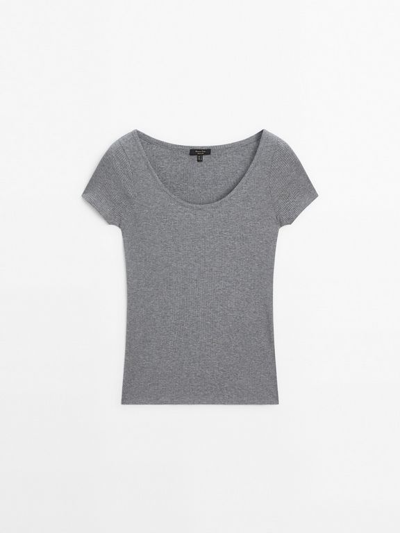 

Футболка женская Massimo Dutti 6852/578 серая L, Серый, 6852/578