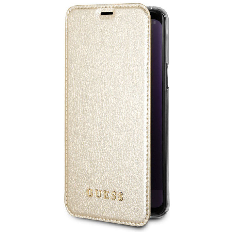 фото Чехол-книжка cg mobile guess iridescent booktype pu для galaxy s9 plus, золотой