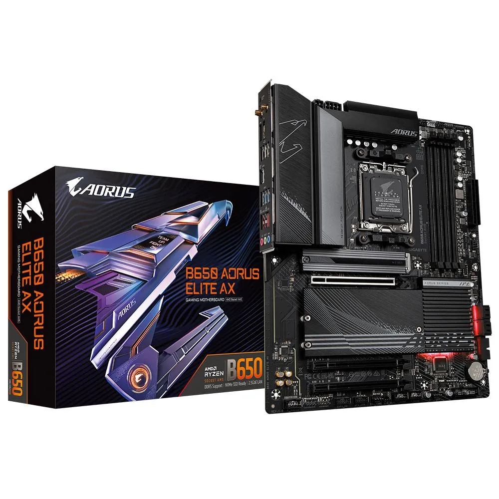 Плата материнская Gigabyte B650 AORUS ELITE AX Socket AM5, B650, 4xDDR5-5200, HDMI+DP