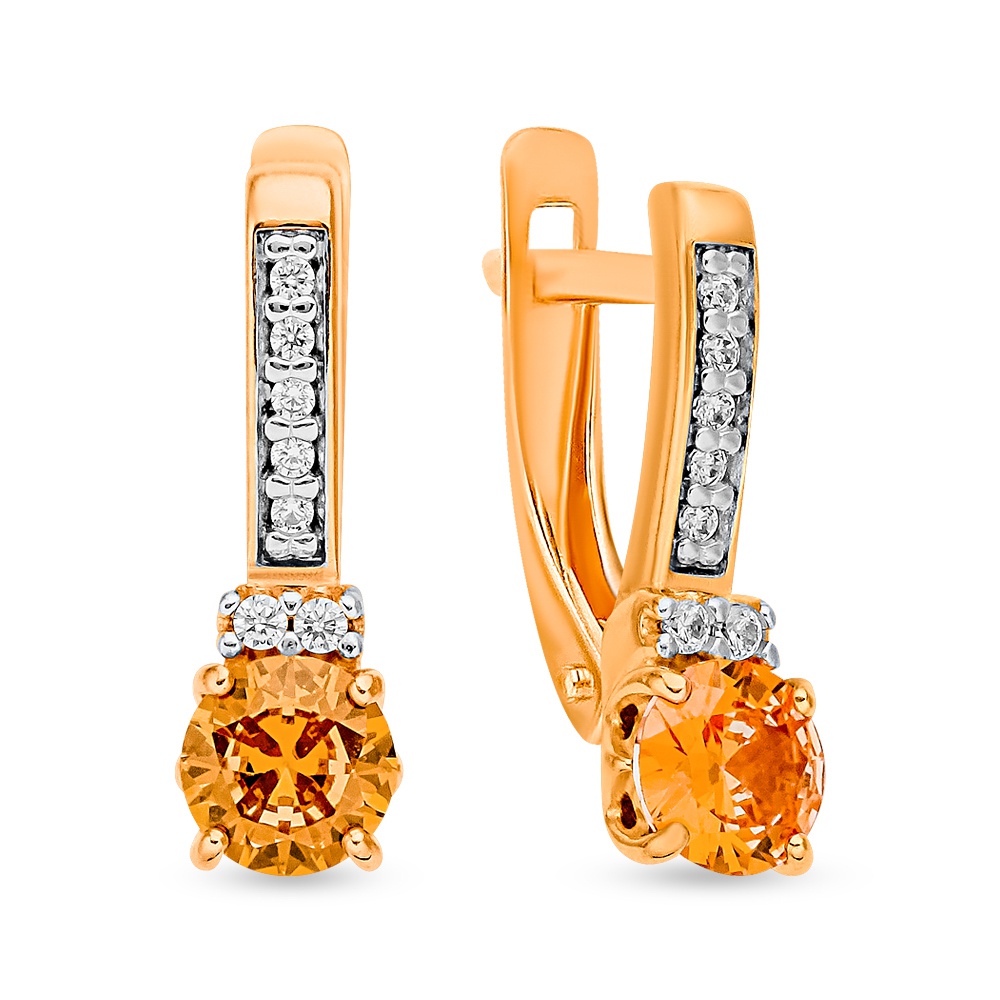 

Серьги из серебра 585Gold 702010485, фианит, 702010485