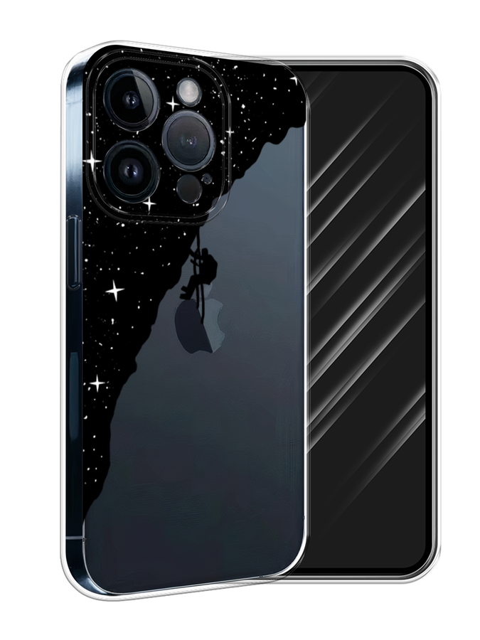 

Чехол Awog на Apple iPhone 15 Pro "Скалолаз в космосе", Черный;белый;бежевый, 15750-1