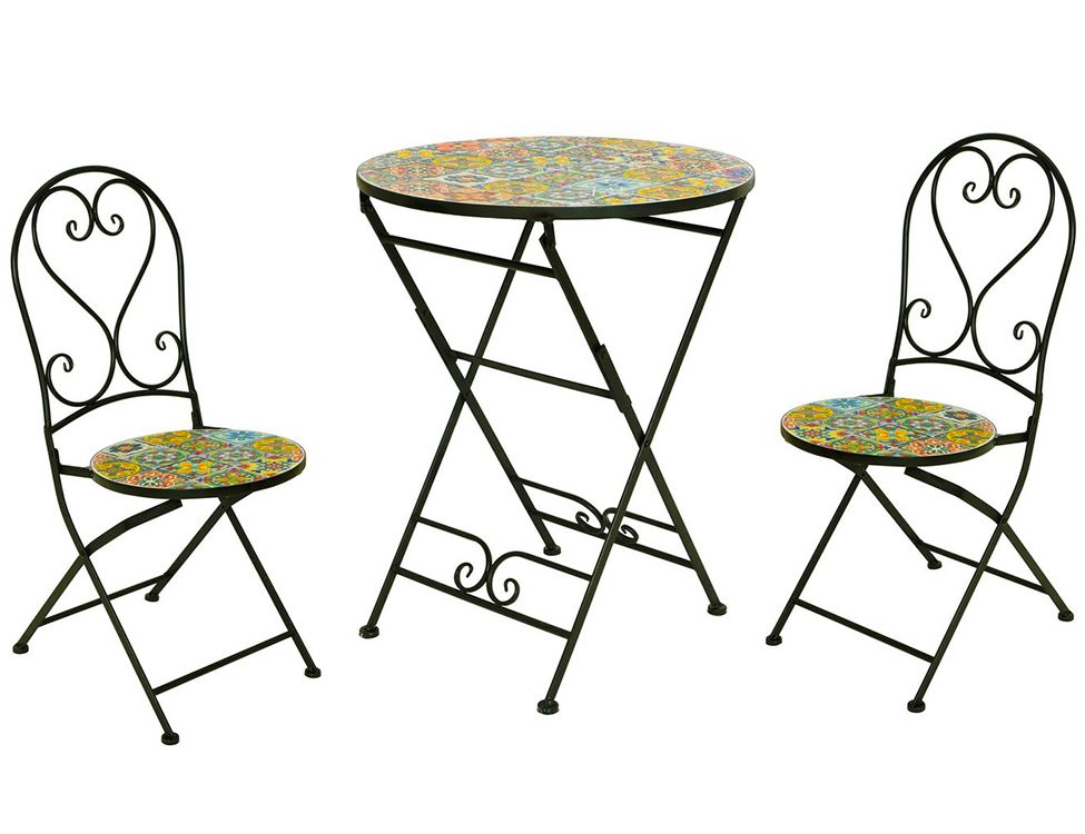 фото Комплект садовой мебели андалусия, металл, мозаика, (стол и 2 стула), kaemingk