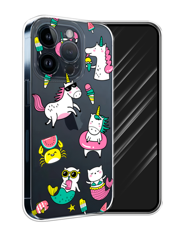

Чехол Awog на Apple iPhone 15 Pro "На отдыхе", Белый;бирюзовый;розовый, 15750-1
