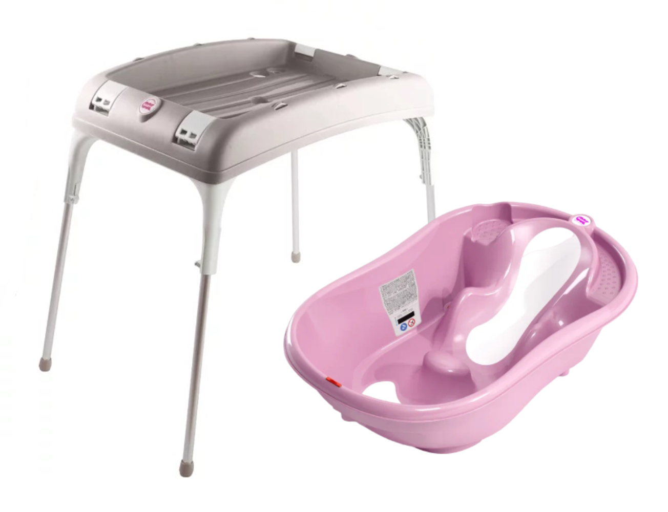 Комплект ванночка Ok Baby Onda Evolution 14 подставка Cavalletto розовый 12849₽