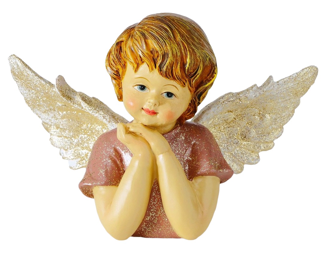 фото Декоративная фигурка ангелочек кристина со сложенными руками, полистоун, 12 см, boltze