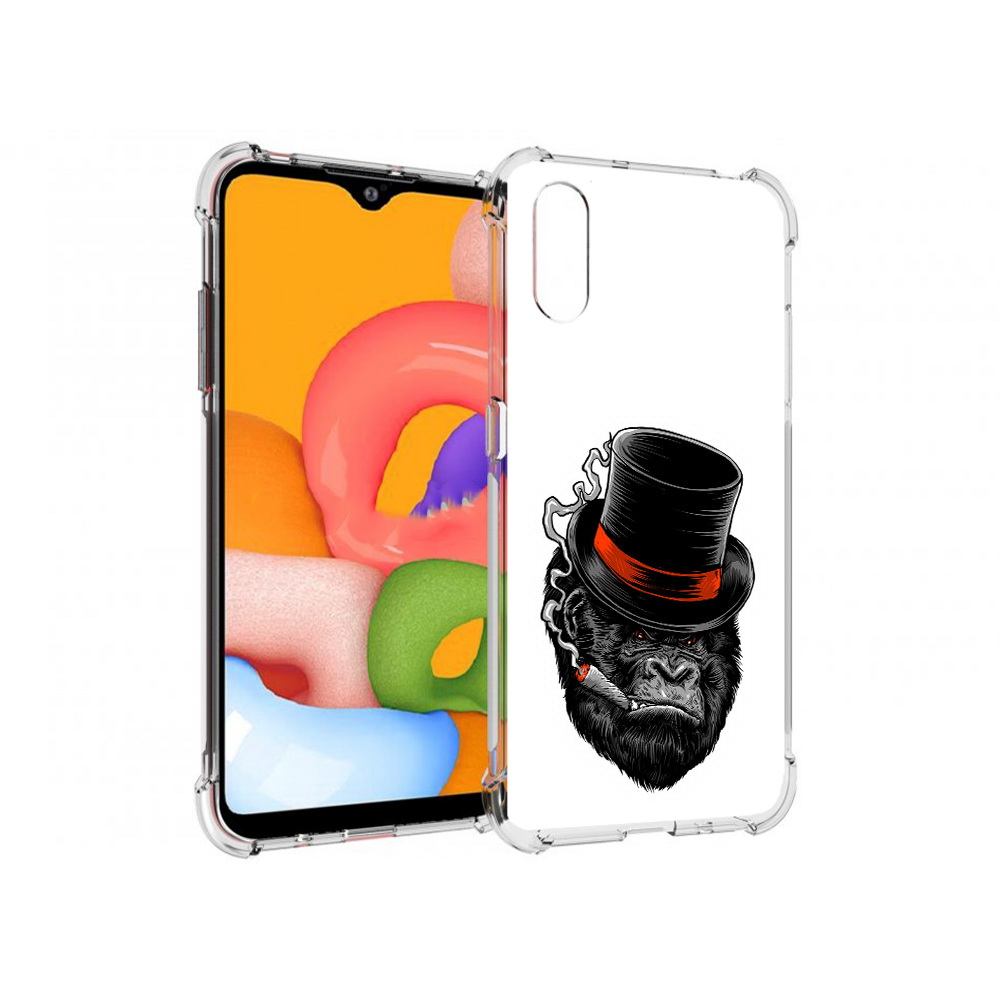 

Чехол MyPads Tocco для Samsung Galaxy A01 дизайнерская горилла (PT144711.509.431), Прозрачный, Tocco