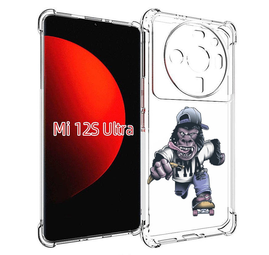 

Чехол MyPads Обезьяна на скейте для Xiaomi 12S Ultra, Прозрачный, Tocco