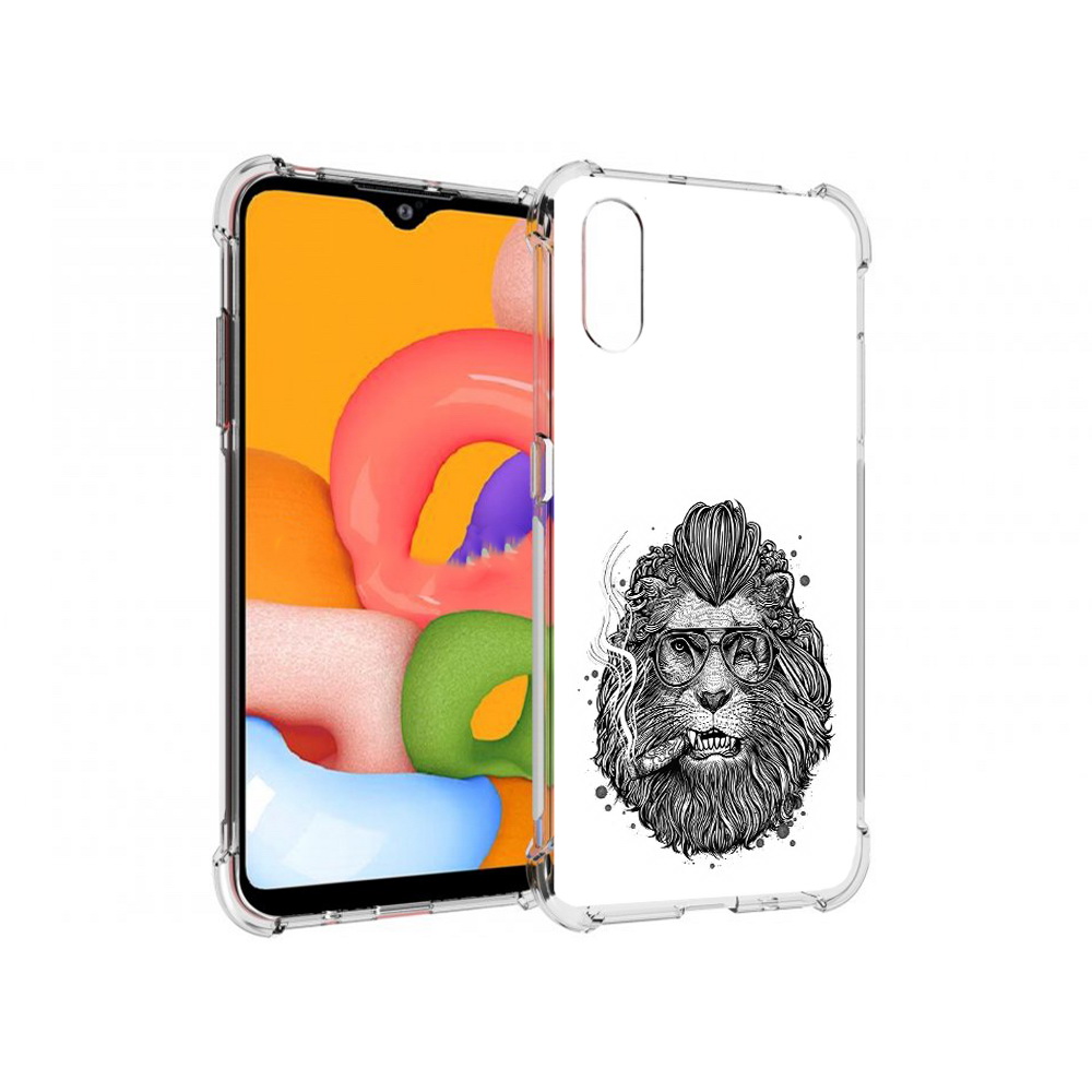 

Чехол MyPads Tocco для Samsung Galaxy A01 курящий лев (PT144711.509.432), Прозрачный, Tocco