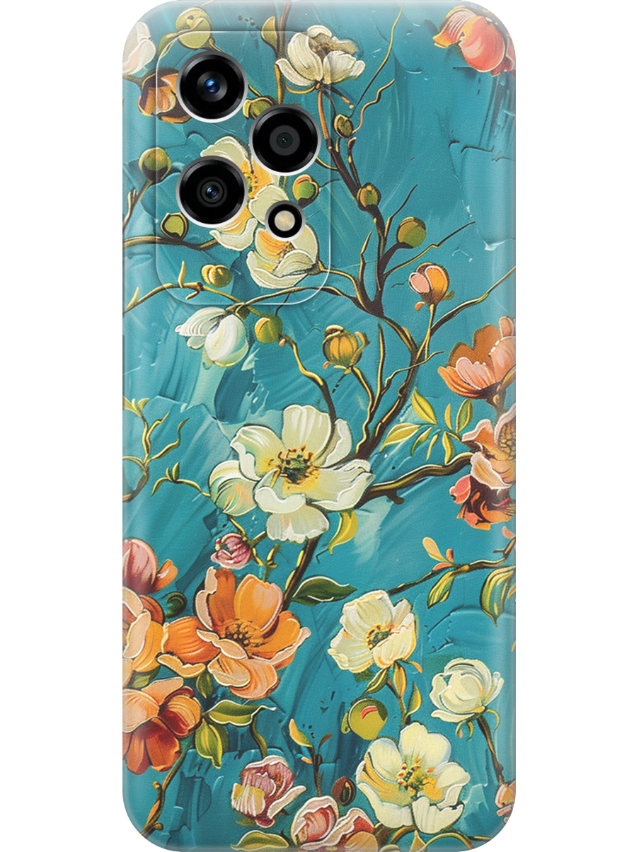 

Силиконовый чехол на Honor 200 lite с принтом "Винтажные цветочки", Прозрачный;белый;голубой, 783979023