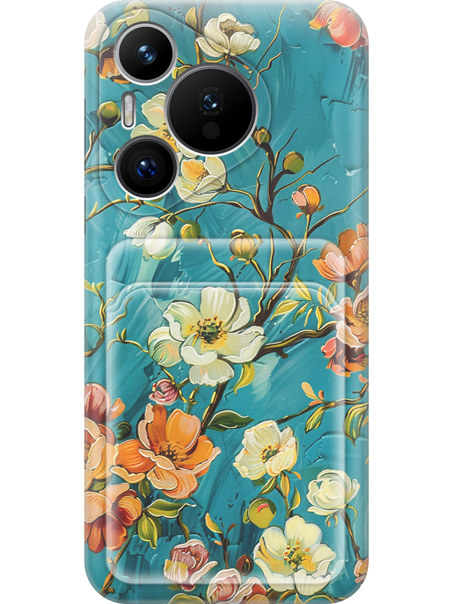 

Силиконовый чехол на Huawei Pura 70 с принтом с карманом для карты прозрачный 815249, 782624623