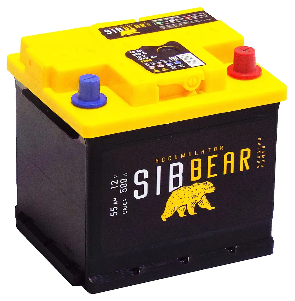 Аккумулятор автомобильный SIBBEAR 55 А*ч о.п. L1 207х175х190