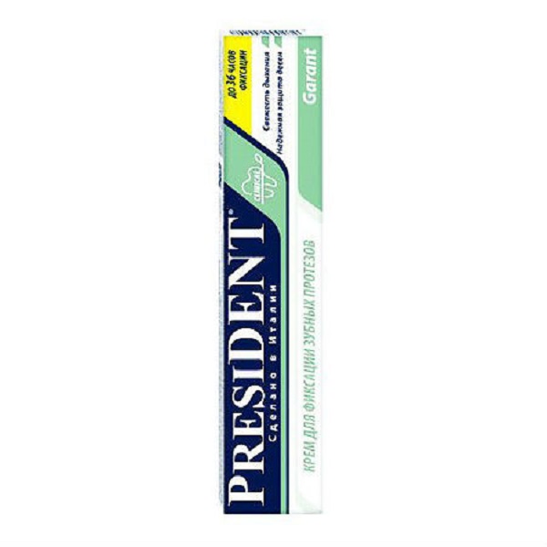 Купить Крем для фиксации зубных протезов Президент Garant с мятным вкусом 20 г, PRESIDENT