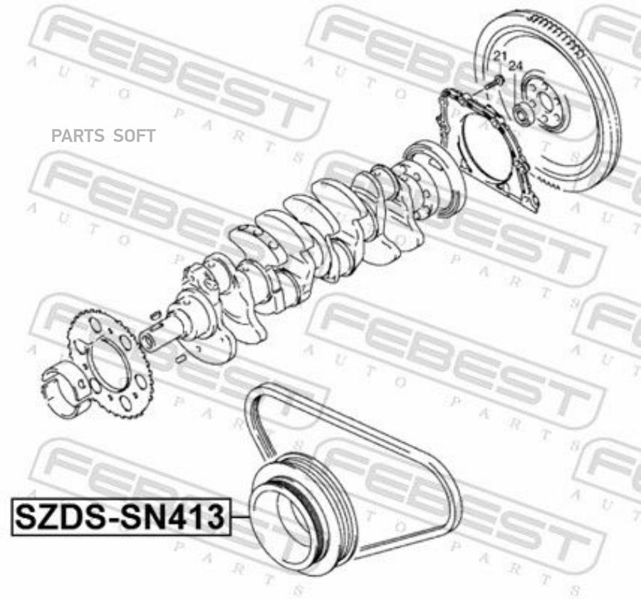 

FEBEST SZDS-SN413 Шкив коленвала SUZUKI JIMNY SN413 1998-2018 1шт