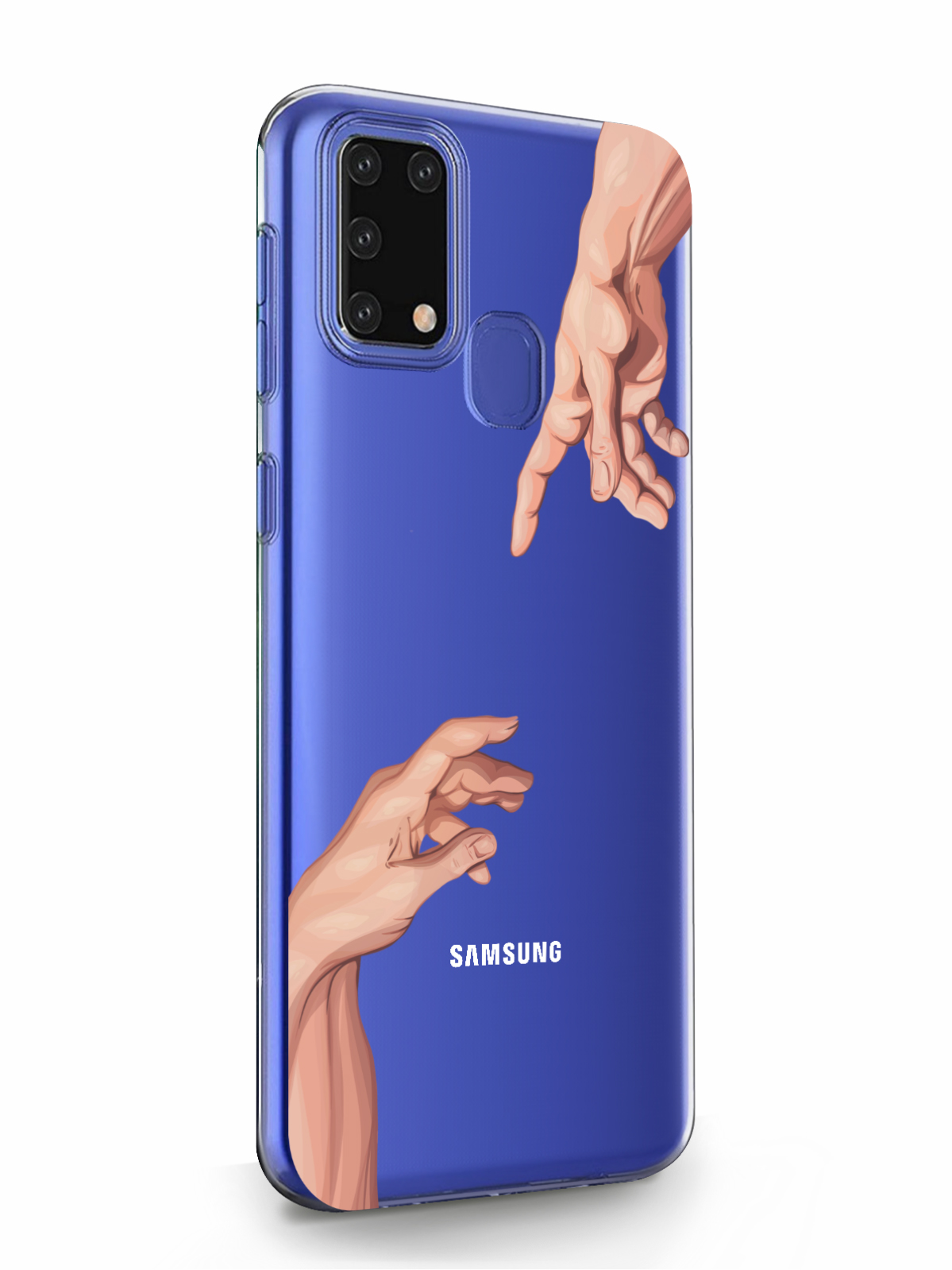 фото Чехол musthavecase для samsung galaxy m31 сотворение адама прозрачный