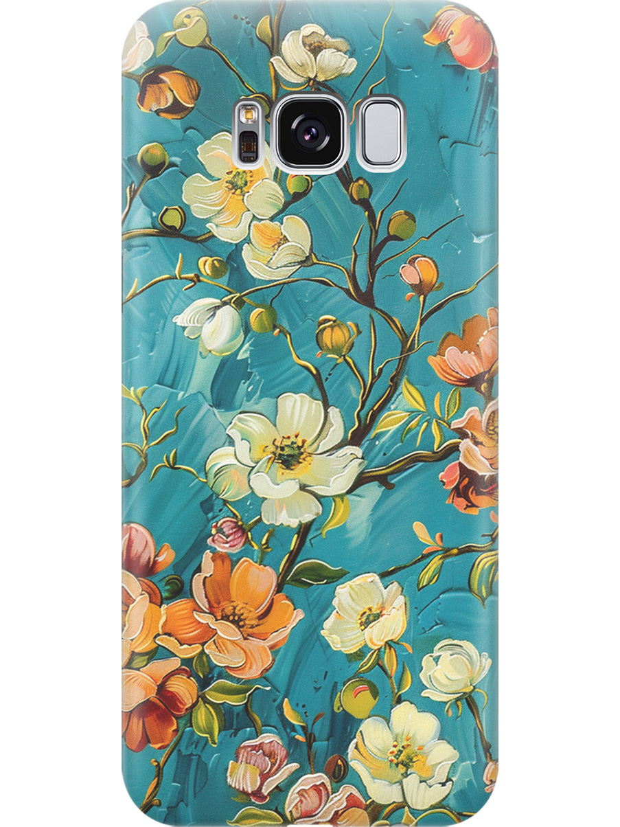 

Силиконовый чехол на Samsung Galaxy S8 с принтом "Винтажные цветочки", Прозрачный;белый;голубой, 713984523