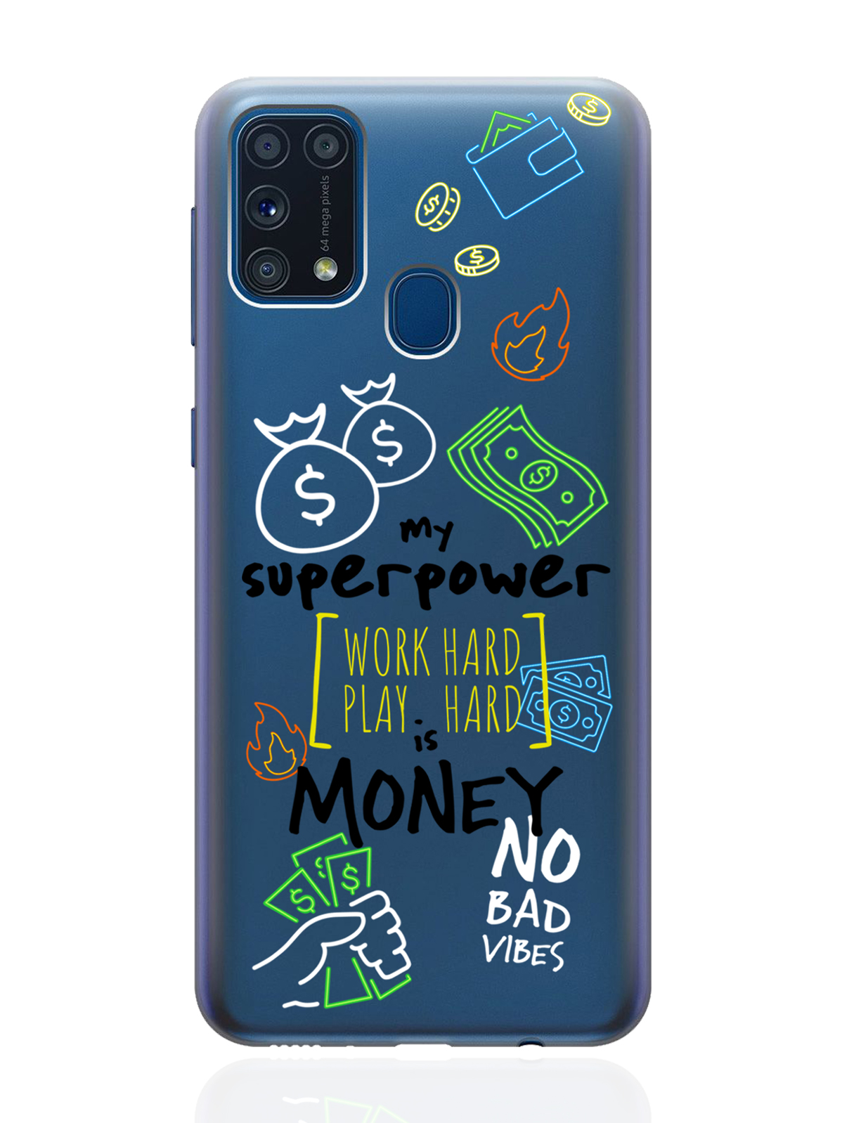 Чехол MustHaveCase для Samsung Galaxy M31 My Superpower is Money прозрачный