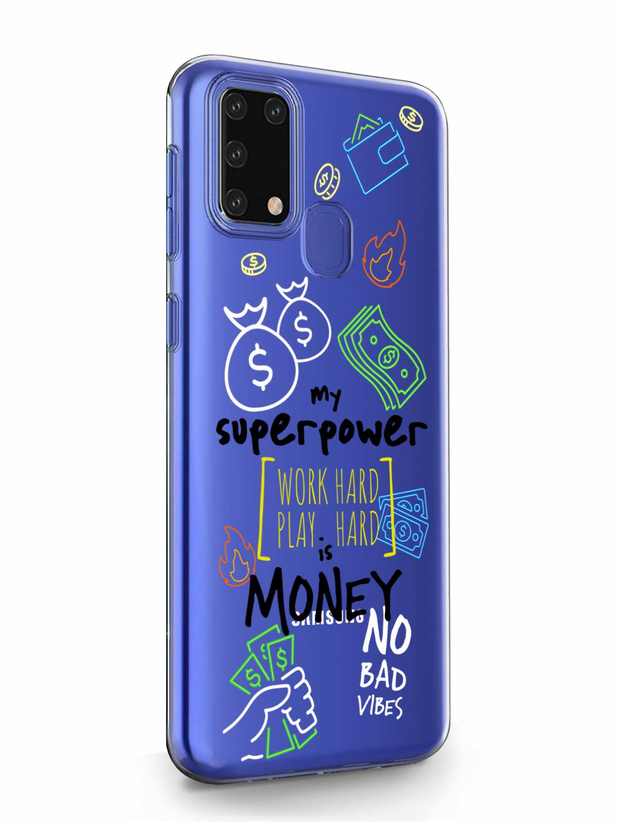 фото Чехол musthavecase для samsung galaxy m31 my superpower is money прозрачный