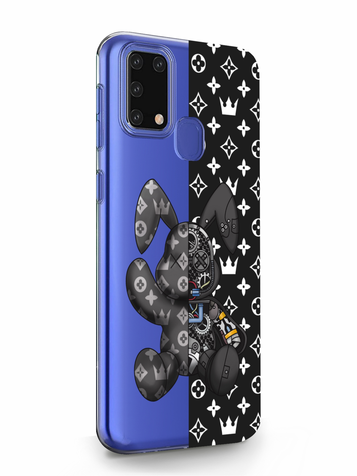 фото Чехол musthavecase для samsung galaxy m31 bunny черный прозрачный