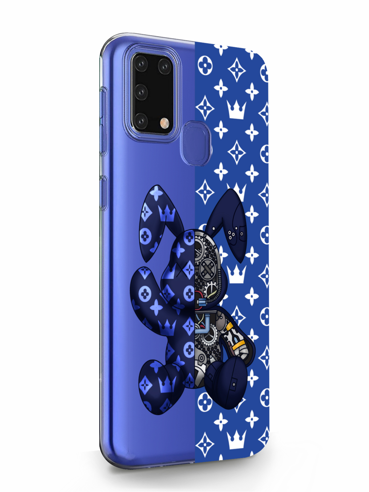 фото Чехол musthavecase для samsung galaxy m31 bunny синий прозрачный