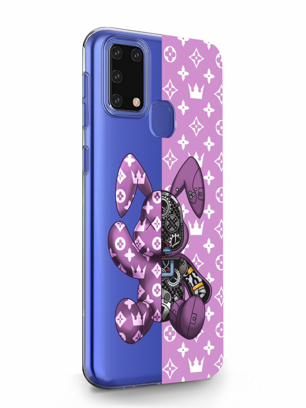 фото Чехол musthavecase для samsung galaxy m31 bunny розовый прозрачный