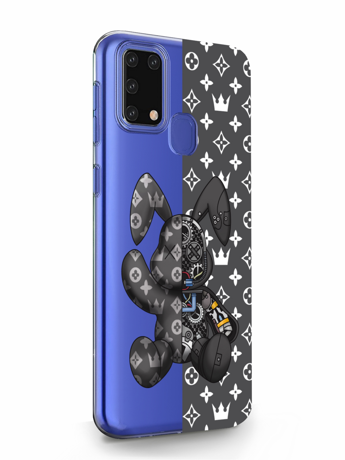 фото Чехол musthavecase для samsung galaxy m31 bunny серый прозрачный