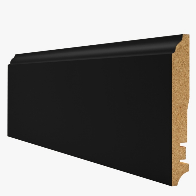 

Плинтус Hannahholz KW81301Black 2400х16х80 мм черный мдф напольный деревянный, Плинтус напольный