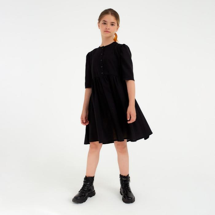

Платье для девочки MINAKU: Cotton collection, цвет чёрный, рост 140 см, 6534988