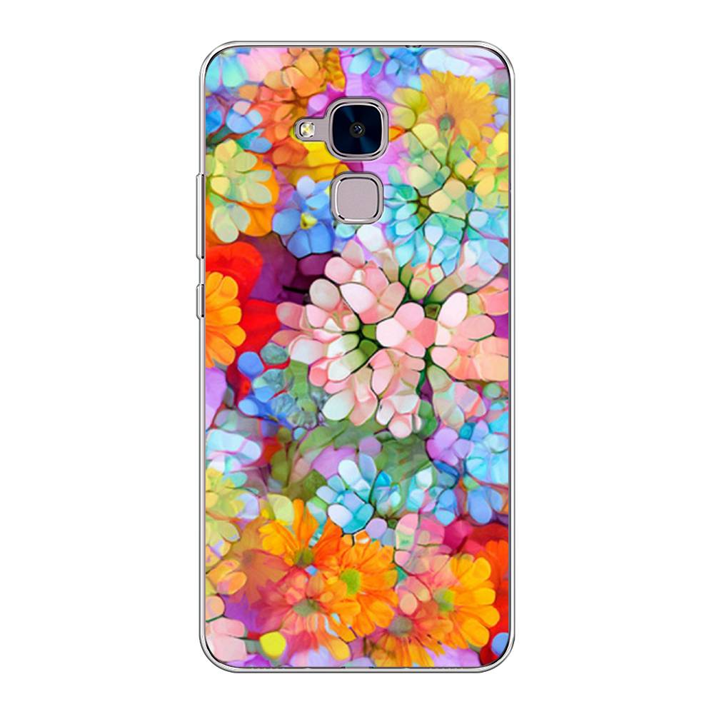 

Чехол на Honor 5C "Цветы витраж", Оранжевый;розовый;голубой, 60450-3