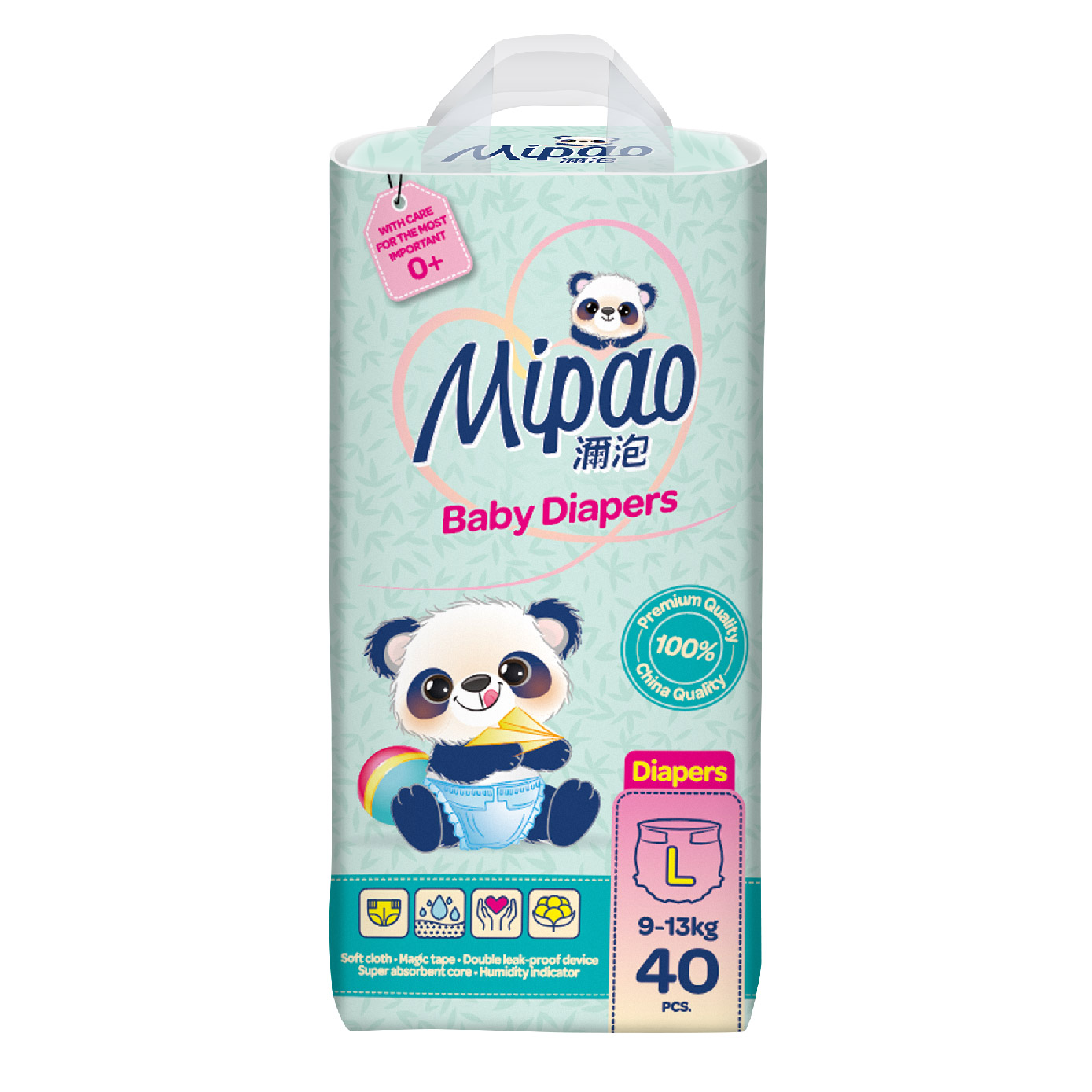 

Подгузники Mipao МИПАО детские L ( 9-13 кг) 40 шт, ПДL40