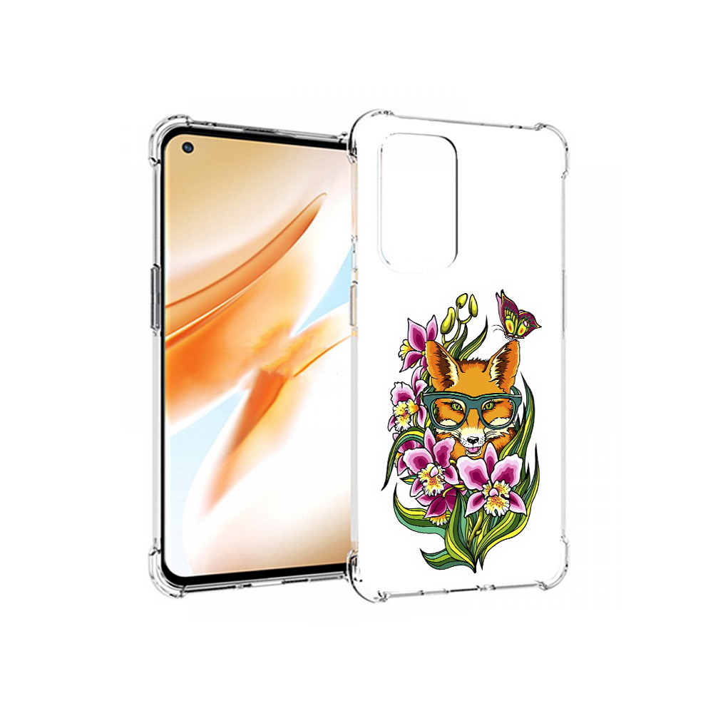 

Чехол MyPads Tocco для OnePlus 9 Pro Лиса в цветах (PT159597.127.108), Прозрачный, Tocco