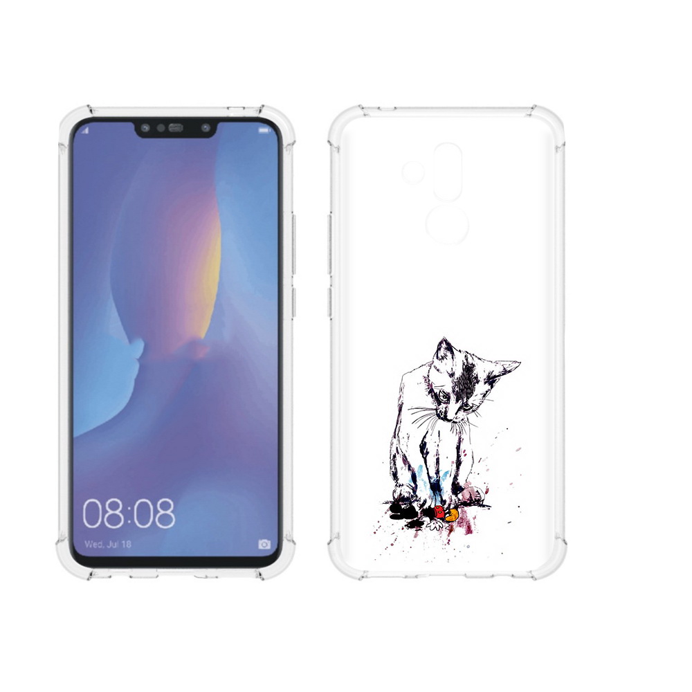 

Чехол MyPads Tocco для Huawei Mate 20 Lite кот и микки (PT117828.66.399), Прозрачный, Tocco